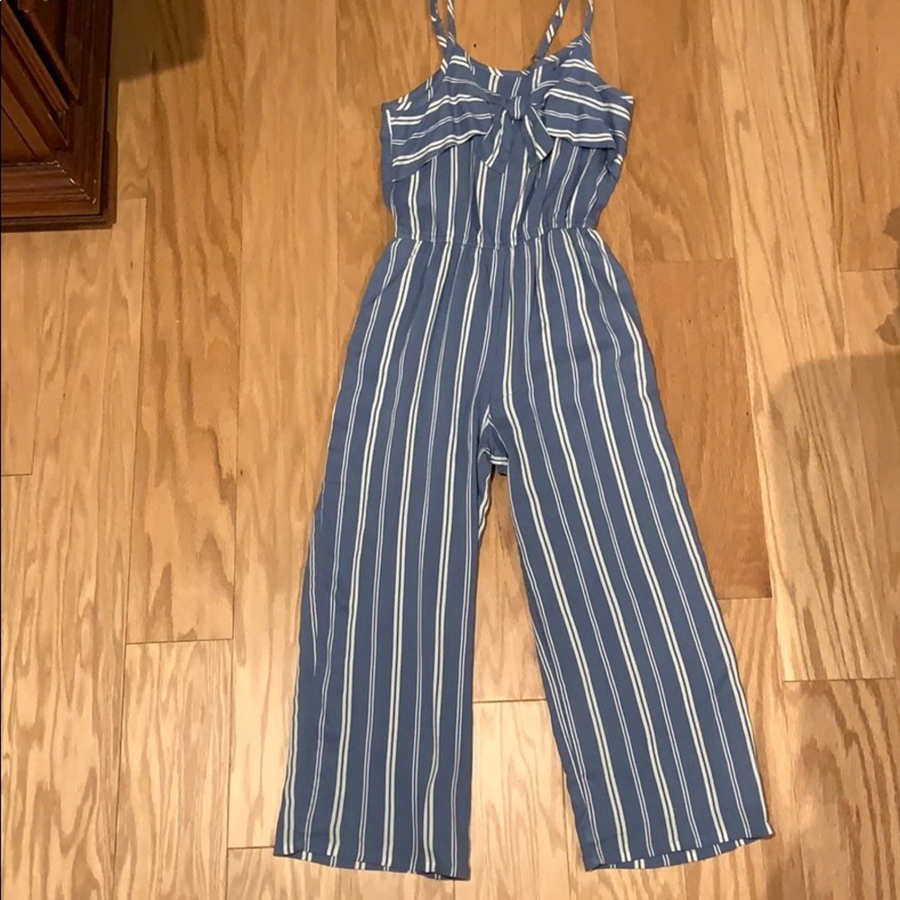 Abercrombie and Fitch Blue and white jumpsuit